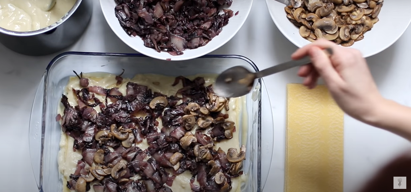 Lasagne vegane al radicchio e funghi ricetta step 4