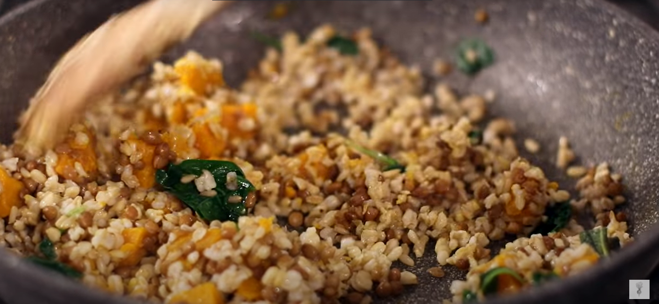 Pranzo n.3: Avena con zucca e lenticchie + Hummus di ceci con verdure ricetta step 3