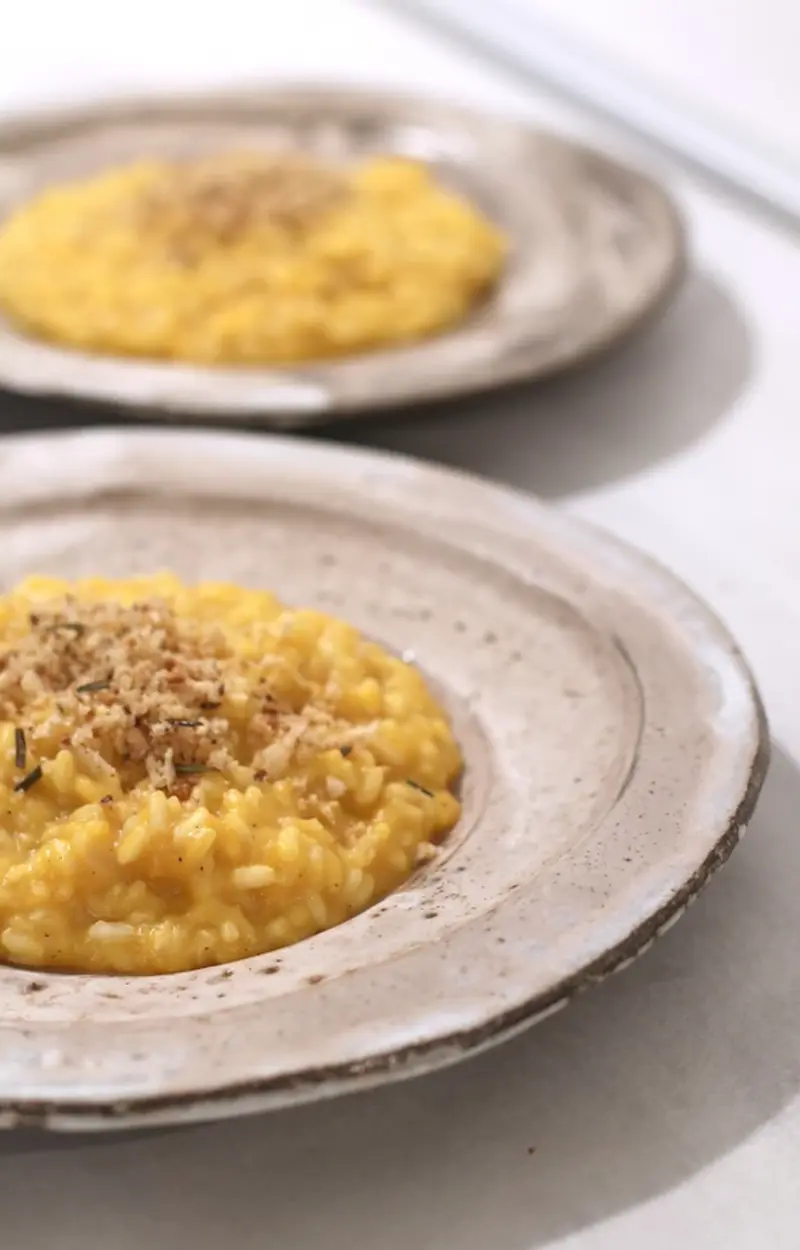 Risotto vegano zucca e rosmarino ricetta