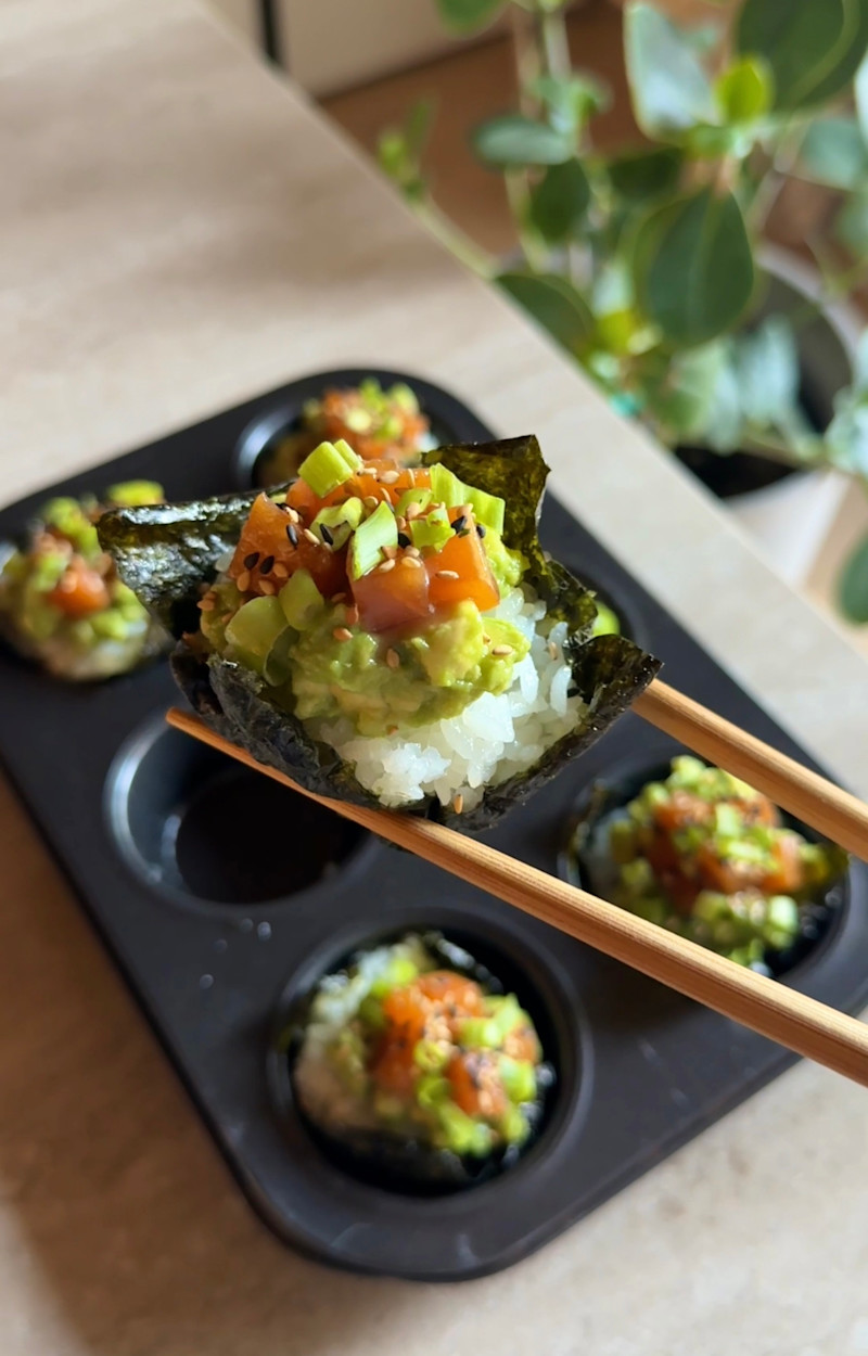 Sushi muffin ricetta