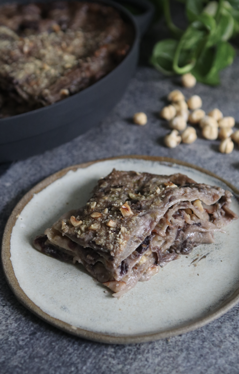 Lasagne radicchio, pere e noci ricetta