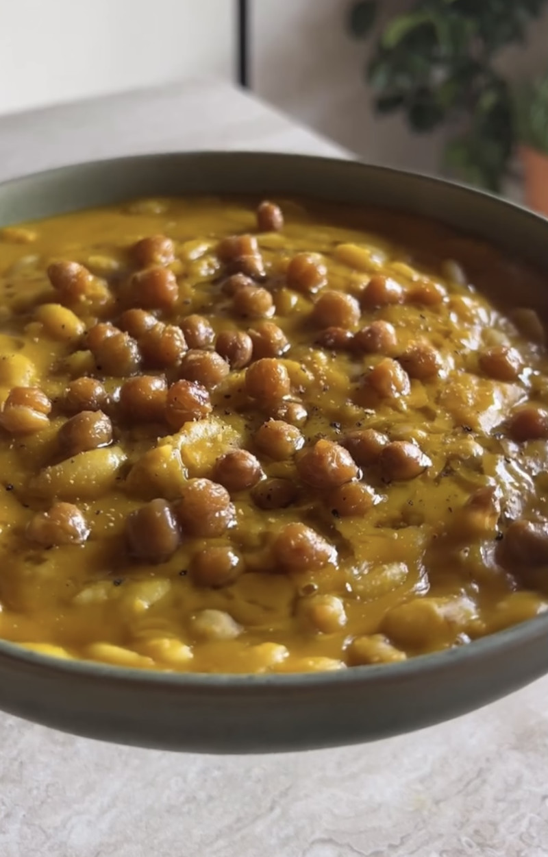 Pasta cremosa ceci e zucca ricetta