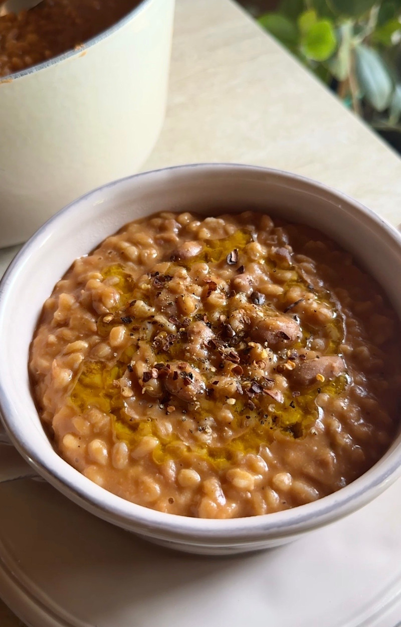 Zuppa di borlotti e farro ricetta