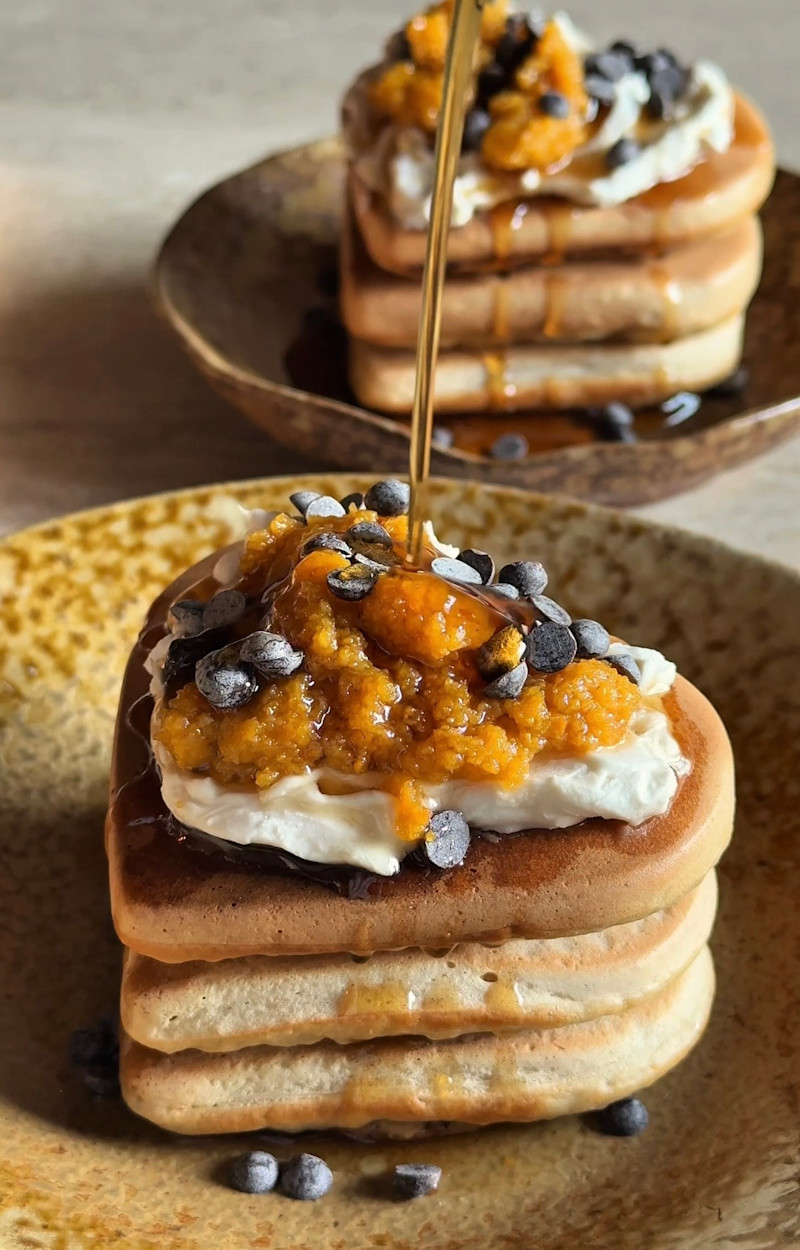 Pancake con purea di caco ricetta