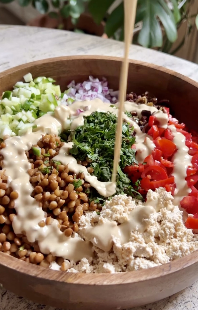 Insalata mediorientale alle lenticchie ricetta