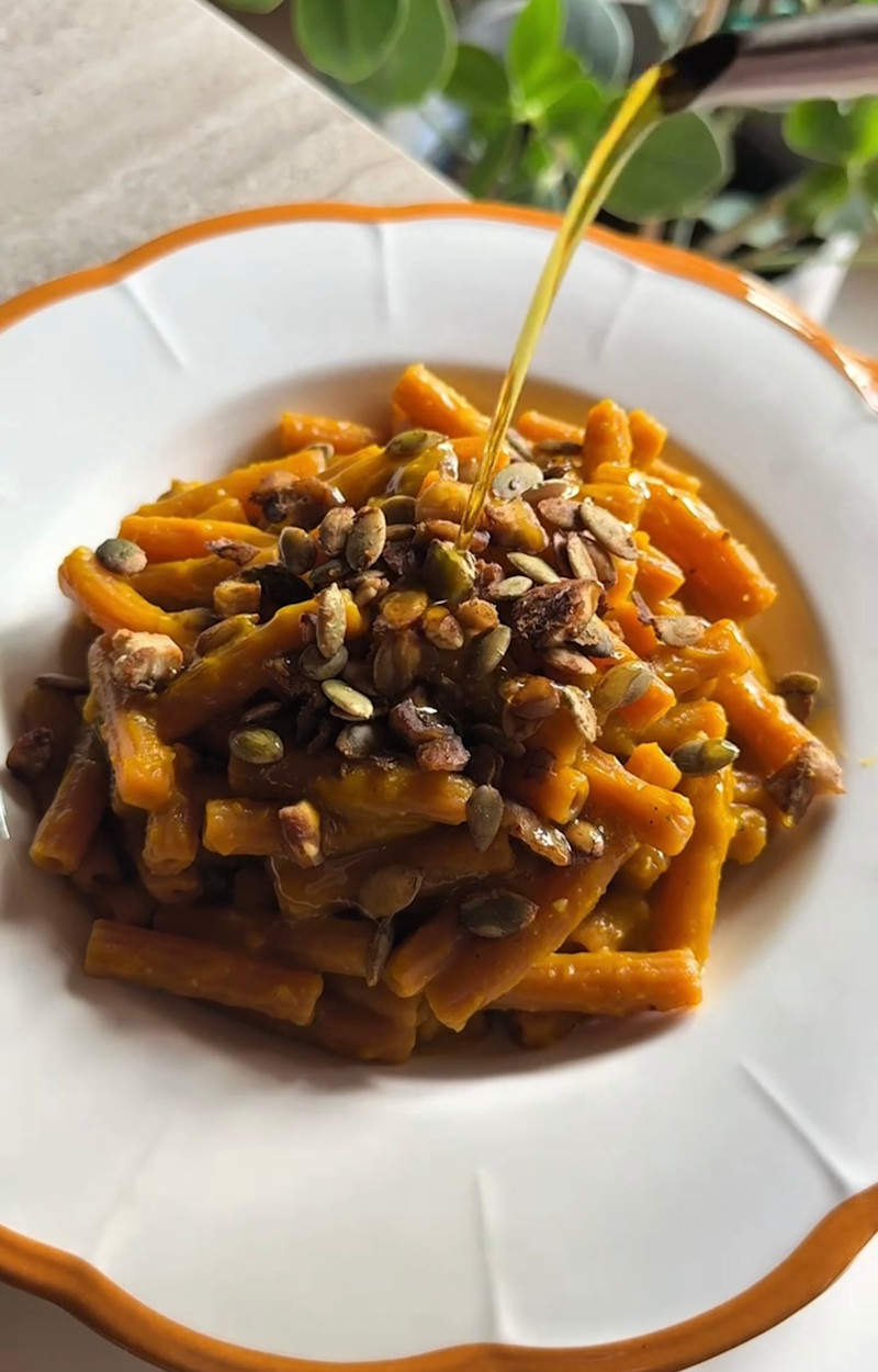 Sedanini zucca e castagne ricetta