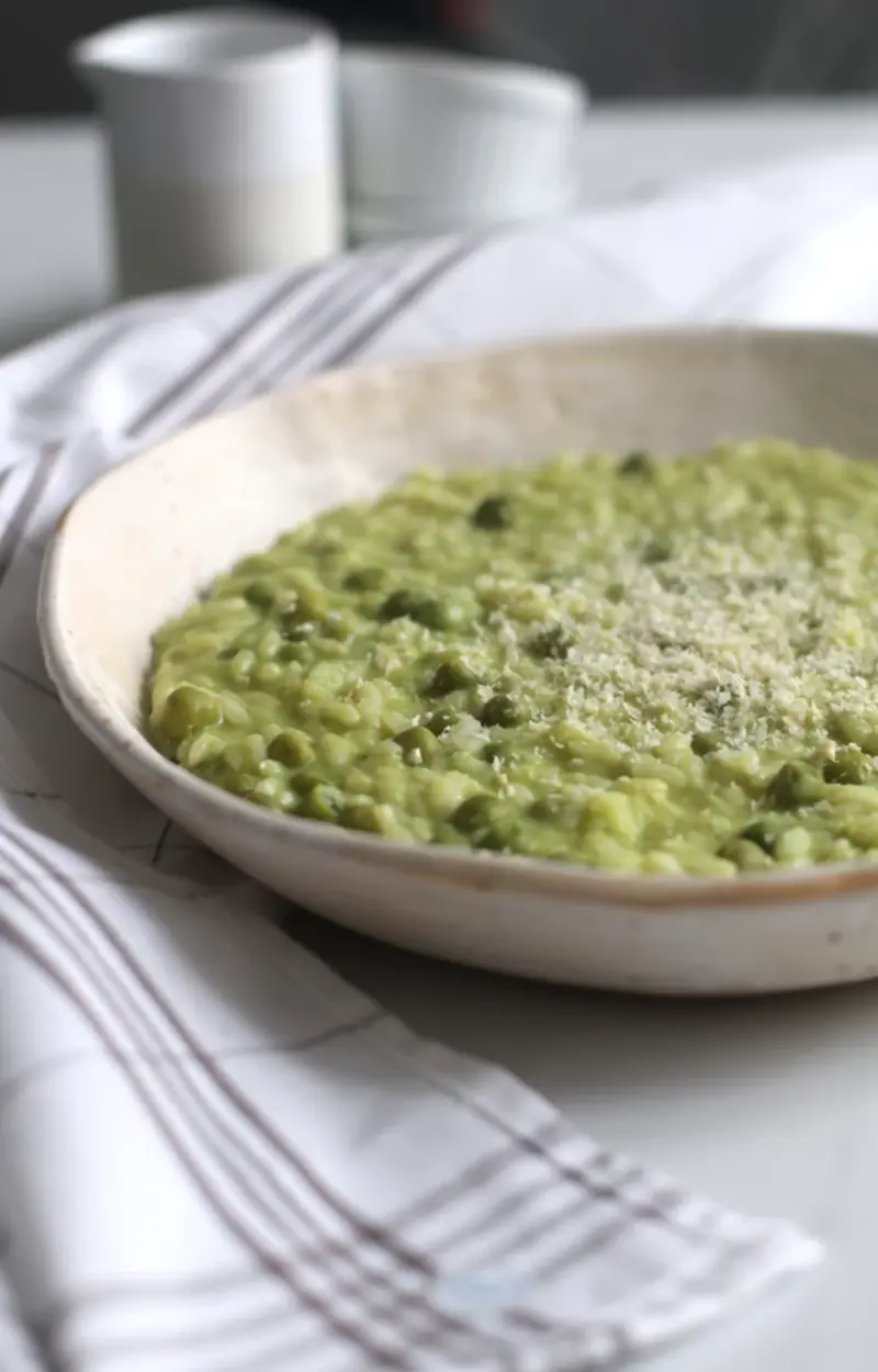 Risotto vegano ai piselli ricetta