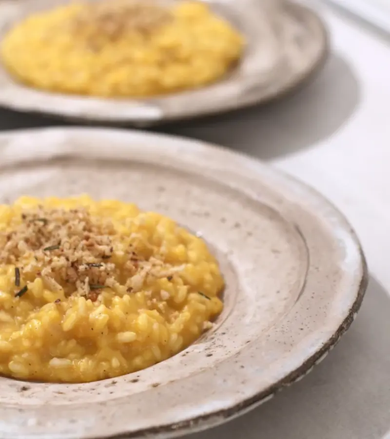 Risotto vegano zucca e rosmarino ricetta