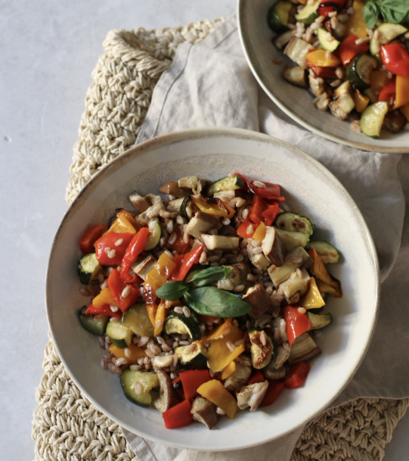 Farro con verdure estive al forno ricetta