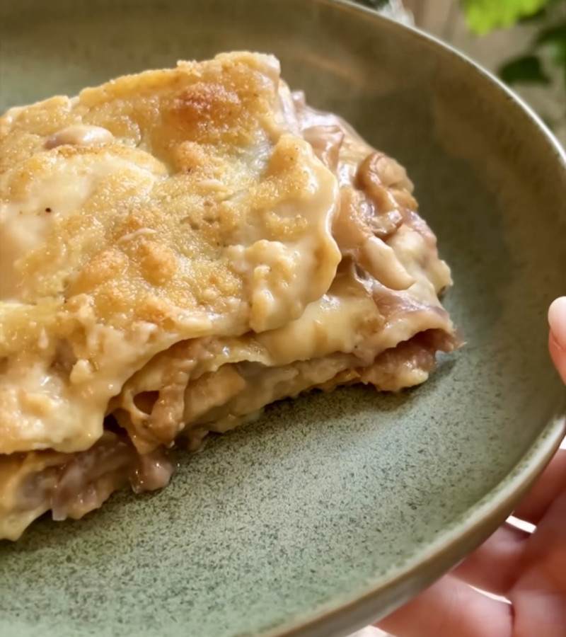 Lasagne funghi e cipolle caramellate ricetta