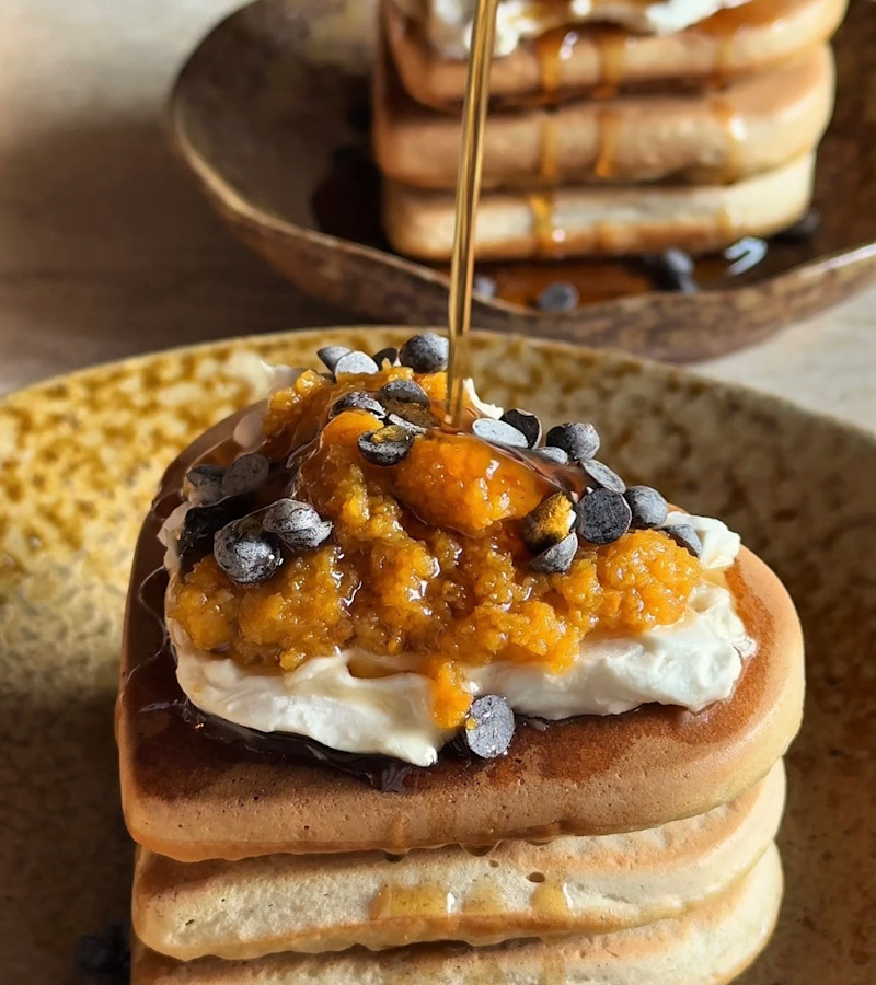 Pancake con purea di caco ricetta