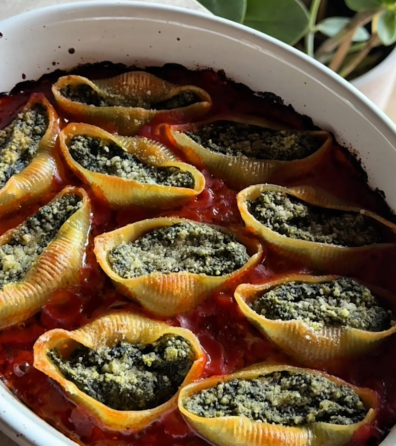 Conchiglioni “ricotta” e spinaci ricetta