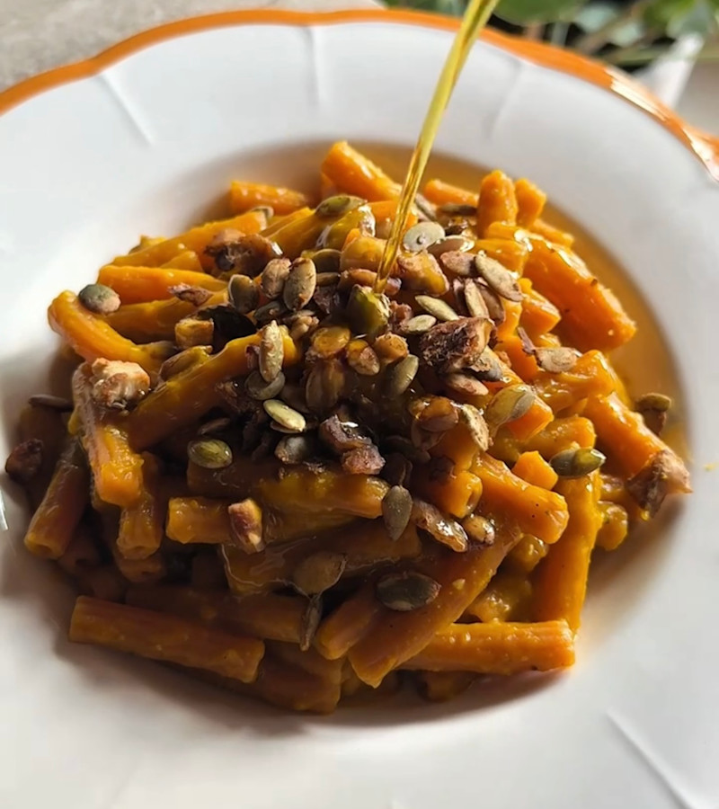 Sedanini zucca e castagne ricetta